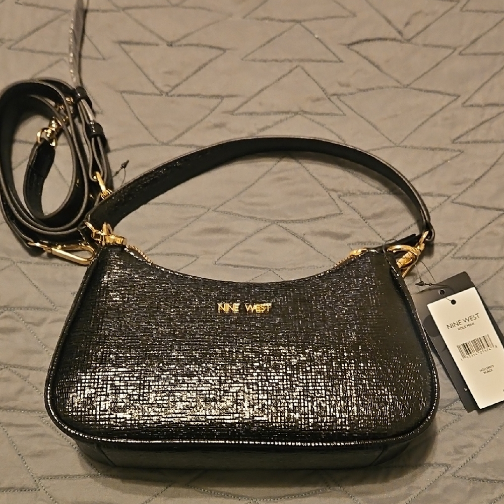 Nine West Textured Black Shoulder Bag *BNWT